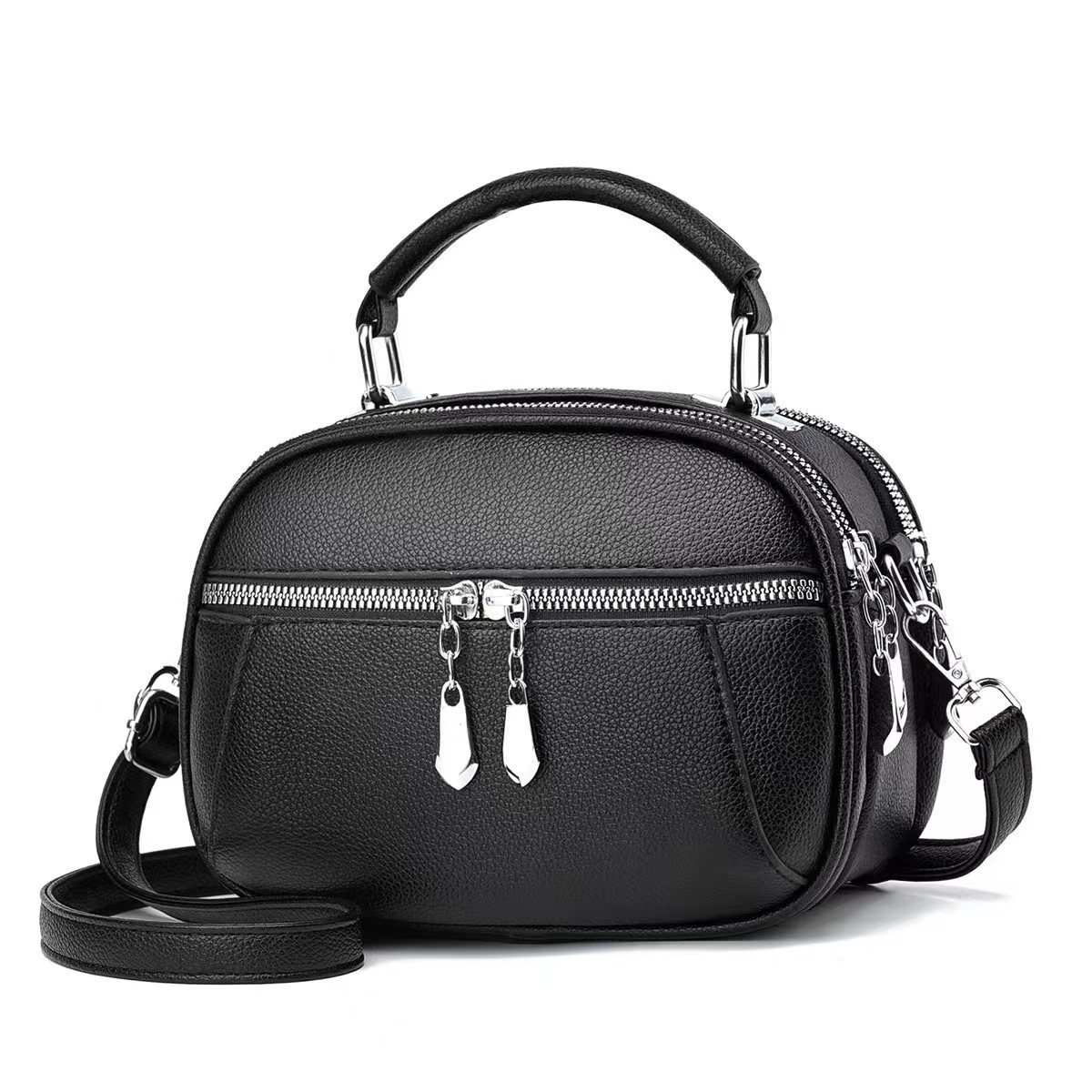 New handbags: mini round bag, fashionable shoulder bag, simple crossbody bag, cross-border casual ladies' bag, mom's bag Item Picture