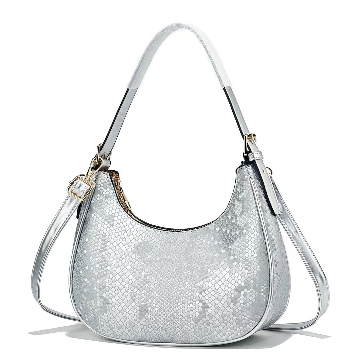 Spring and Summer Fashion Snake-patterned hand-held dumpling bag 2025 New Korean style simple bag, high-end, trendy and versatile single-shoulder bag Application Scenario