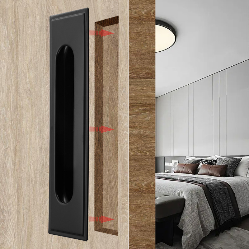 Stainless steel concealed handle wardrobe sliding door, cabinet door flat handle, sliding door, drawer hidden, recessed concealed handle Application Scenario