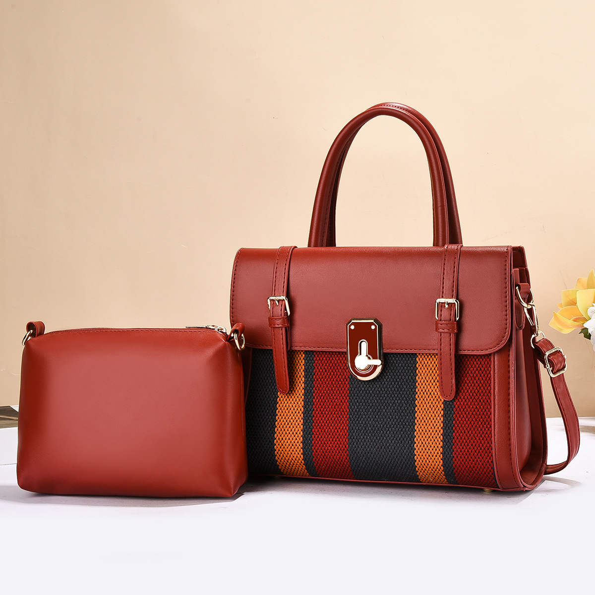 Factory direct sale trendy bags2025 Women's large leather tote bun mother bag, simple and high-end design sense for women details Picture