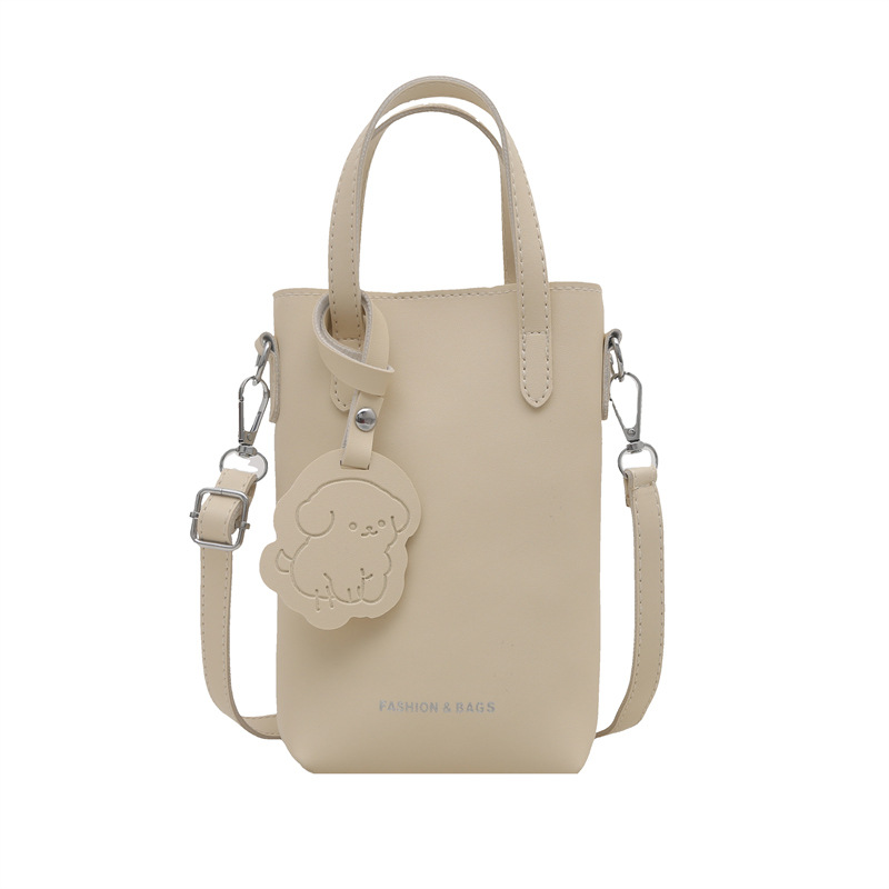 Lychee-patterned mobile phone bag for women 2025 new spring and summer versatile, lightweight mini crossbody bag, solid color hand-held bucket bag Item Picture