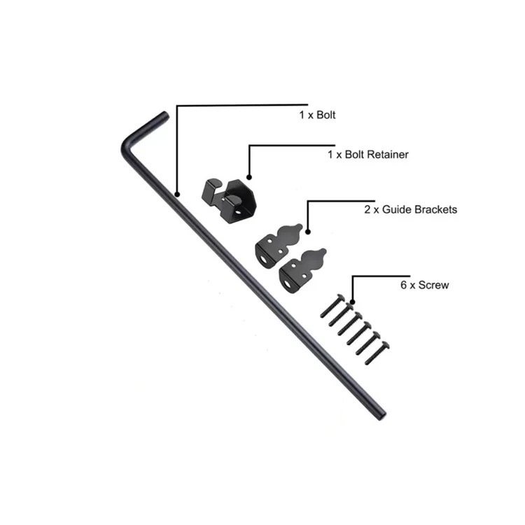 18-inch floor-mounted thickened door bolt with black plastic coating details Picture