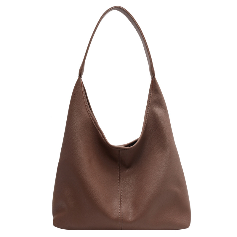 Lazy large-capacity soft leather bag for women 2024 new ins Korean style single-shoulder bag, fashionable and retro tote bag Item Picture