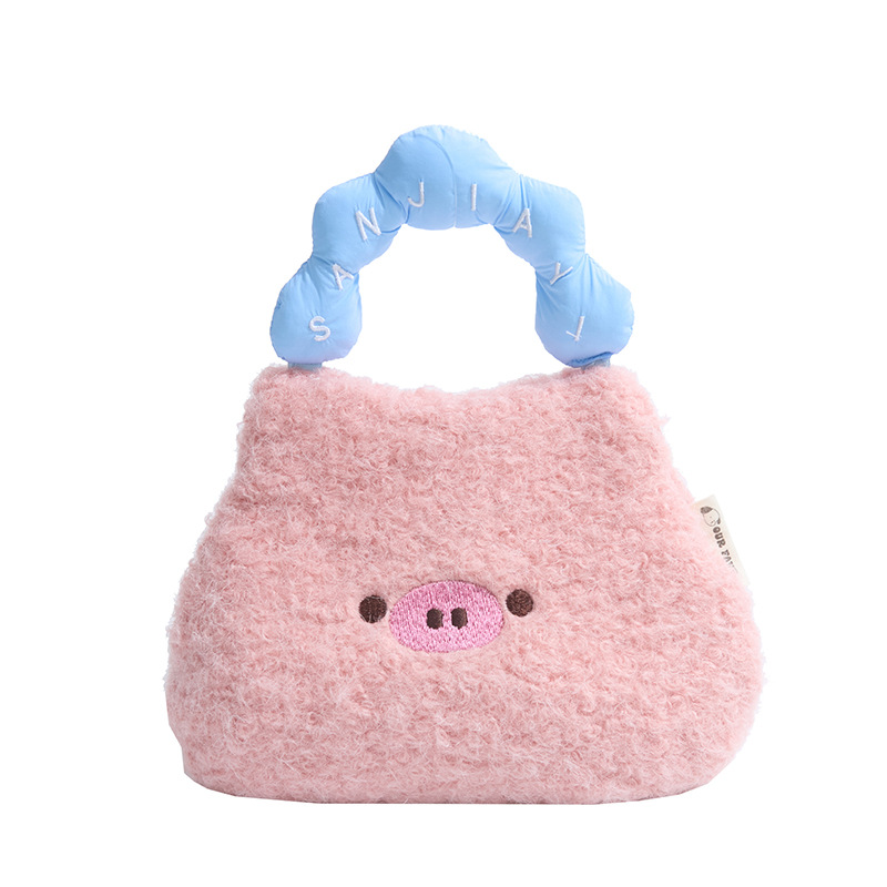 Cute plush bag for women, 2024 new style, trendy and versatile single-shoulder crossbody bag, cartoon casual coin purse, trendy Item Picture