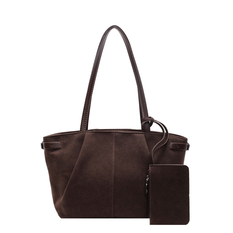 Retro matte large-capacity women's 2024 new style high-end commuter shoulder bag, fashionable hand-held tote bag Item Picture