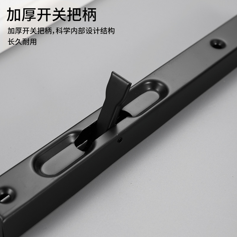 Stainless steel concealed latch box-type extended and thickened solid core latch top and bottom invisible double-opening double bolt anti-theft door Specification drawing