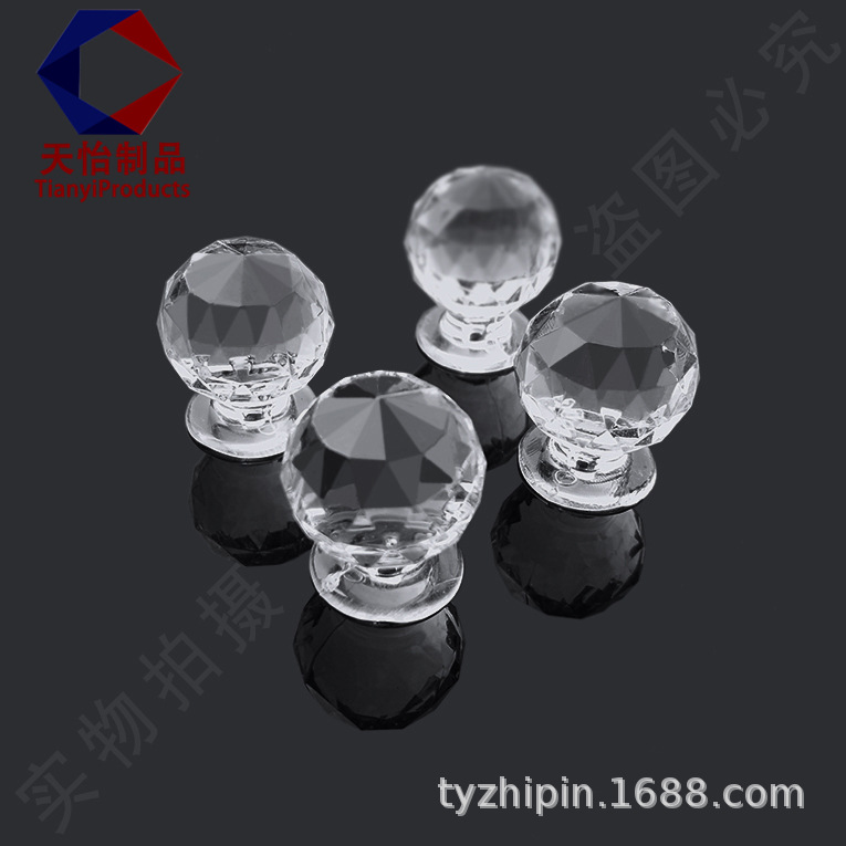 Acrylic transparent handle spherical drill cosmetic box drawer cabinet handle organic glass spherical handle factory Application Scenario