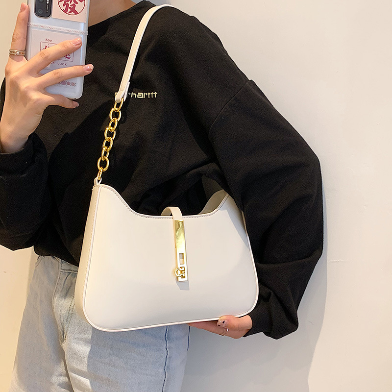 Cross-border bestseller niche bag for women, new retro, versatile and fashionable single-shoulder underarm bag, casual soft leather handbag Specification drawing