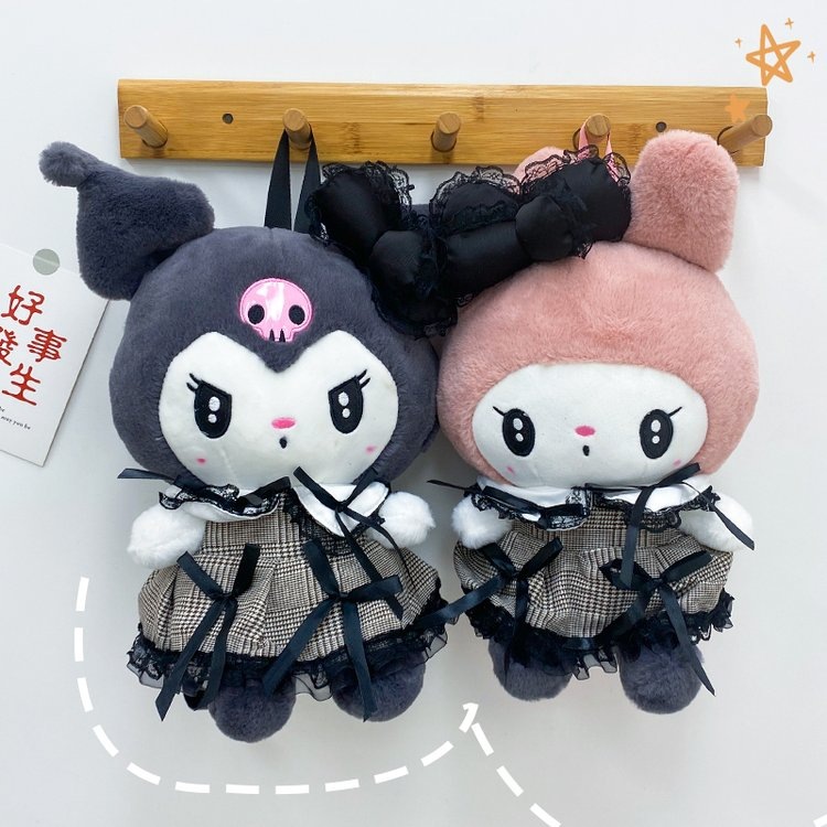 Japanese-style cute dress doll backpack, cute Kuromi girl doll doll bag, children's birthday gift full figure