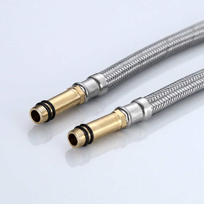 304 stainless steel wire braided water inlet hose, sink, sink faucet, washbasin faucet, cold and hot water inlet hose details Picture