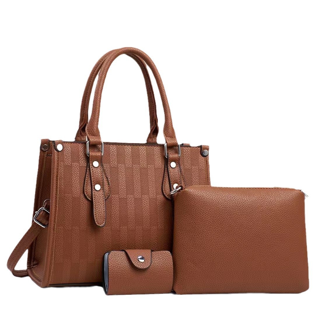 Outerwear mother bag, three-piece set, women 's bag, commuter style tote bag, large capacity combination bag, trendy new style handbags Item Picture