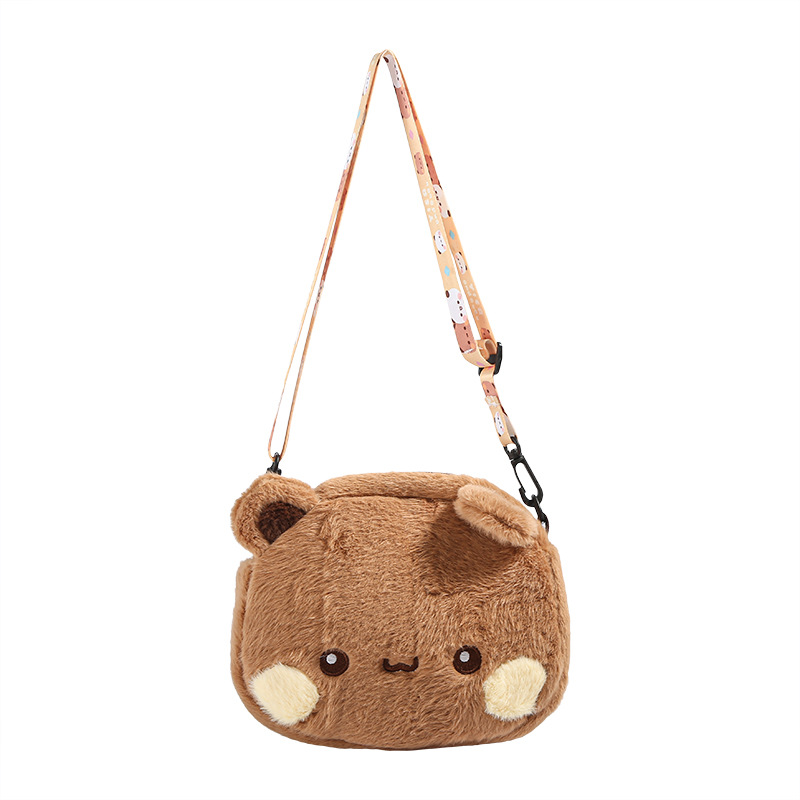 Cute cartoon bear single-shoulder bag 2025 new style, soft and adorable Japanese style crossbody change mobile phone bag wholesale Item Picture