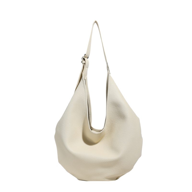 Commuting versatile bucket bag, crossbody bag, Korean style lychee pattern fashionable hand-held women's bag, simple magnetic buckle bag Item Picture