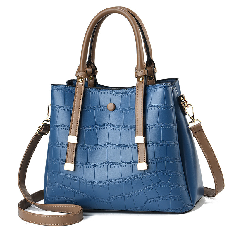 2022 New large-capacity bucket bag, middle-aged hand-held mom bag, stone-patterned crossbody women's bag, cross-border consignment Item Picture