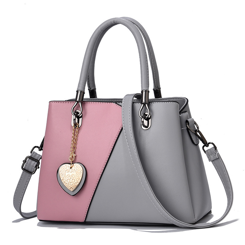 The 2022 new style of women's bags: simple and casual. Mom's bag, elegant lady's handbag. Korean-style color-blocking single-shoulder crossbody bag. Trendy full figure