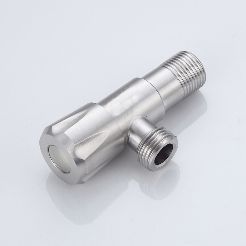 304 stainless steel Angle valve water heater, all-copper Angle valve, stop valve, one-in and two-out figure-eight valve, large flow Angle valve Specification drawing