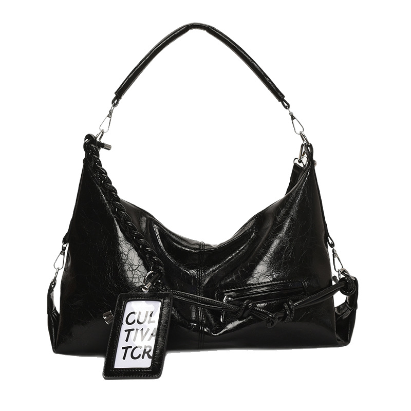 Cross-border trendy and fashionable hand-held underarm bag for women, 2025 new stylish and super cool motorcycle large-capacity single-shoulder crossbody bag Item Picture
