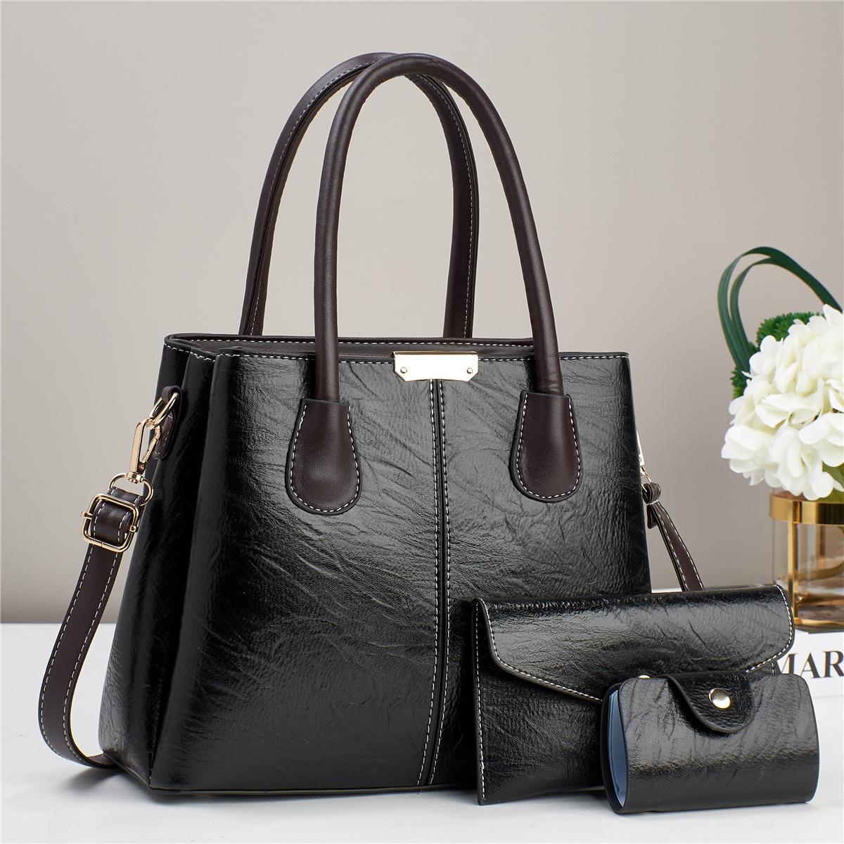Women's bag, single-shoulder bag, 2024 new retro and fashionable women's bag, versatile mother-and-child bag, large bag, single-shoulder bag, crossbody bag full figure
