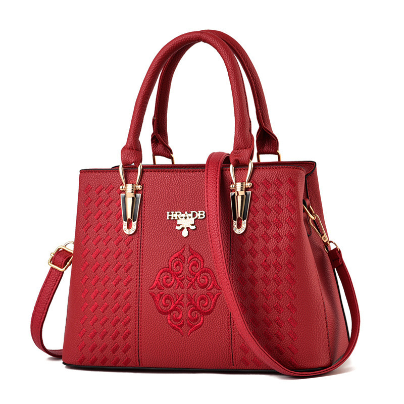New fashionable women's bag with high-quality texture, large-capacity embroidery, cross-border trade bag, crossbody single-shoulder handbag, one-piece consignment Item Picture