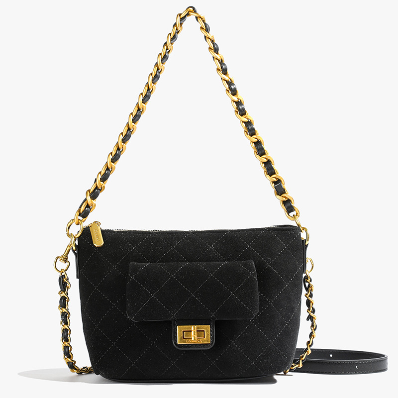 Retro matte tote small bag for women, 2024 new style Chanel-style chain fashion crossbody bag, Korean version niche wandering bag Item Picture