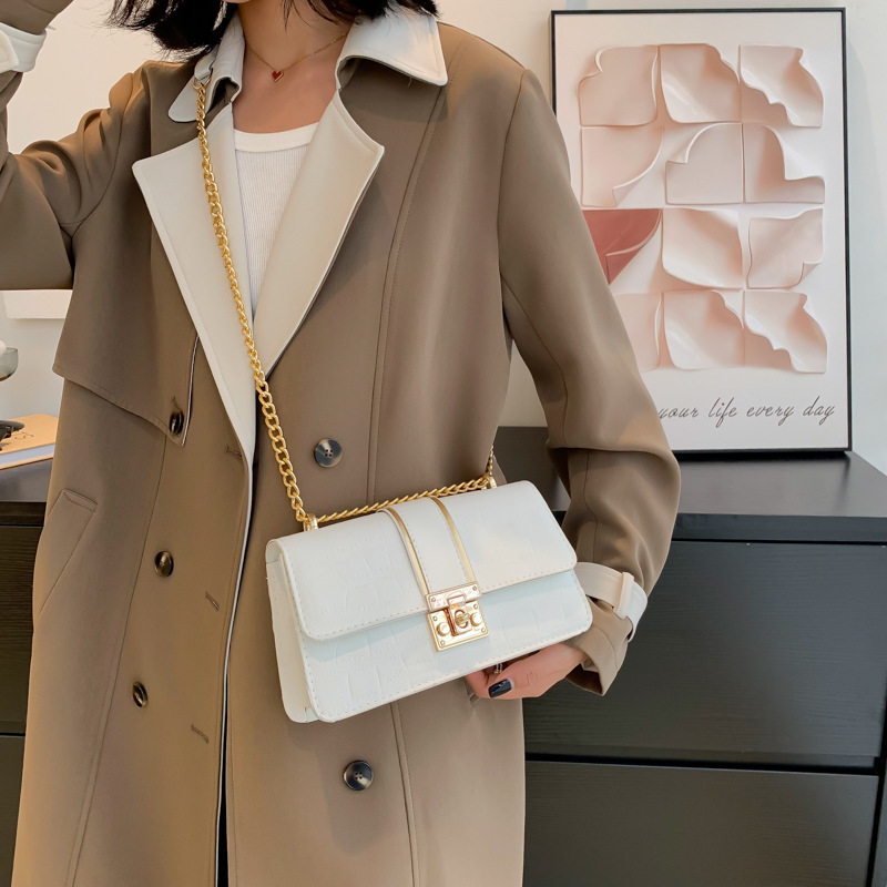 Bags New Autumn Korean style chain bag, trendy texture, casual stone pattern commuting single-shoulder bag Specification drawing