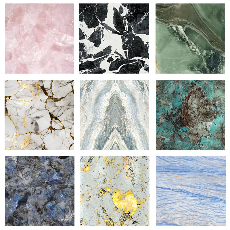 Natural marble sample, luxury stone sample, landscape painting patterned background wall, artificial quartz stone small sample board Specification drawing