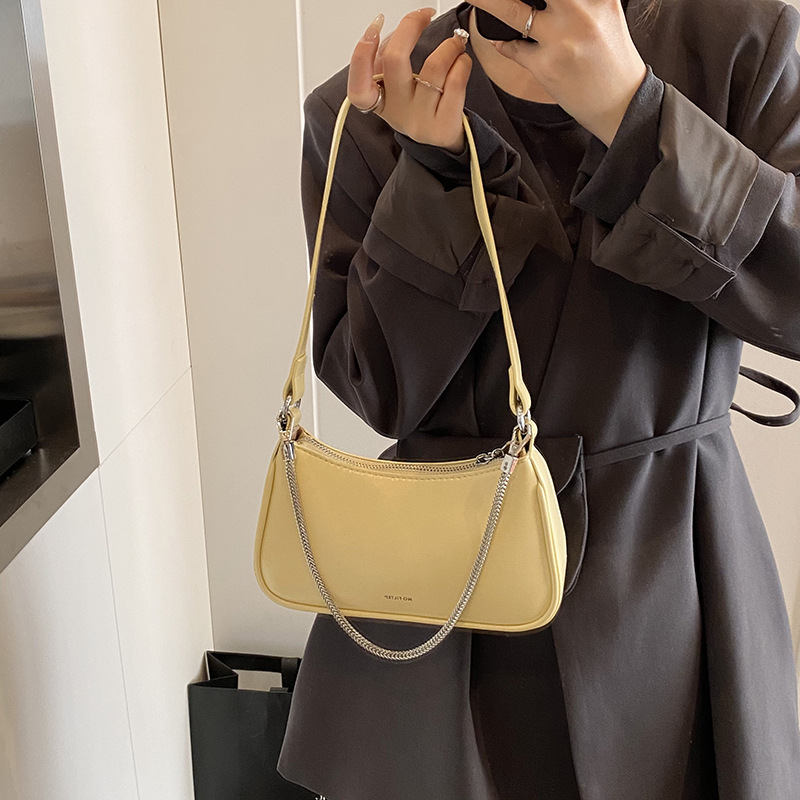 Cross-border niche chain handbag for women, 2025 new style casual soft leather single-shoulder underarm bag, high-end crossbody bag Specification drawing