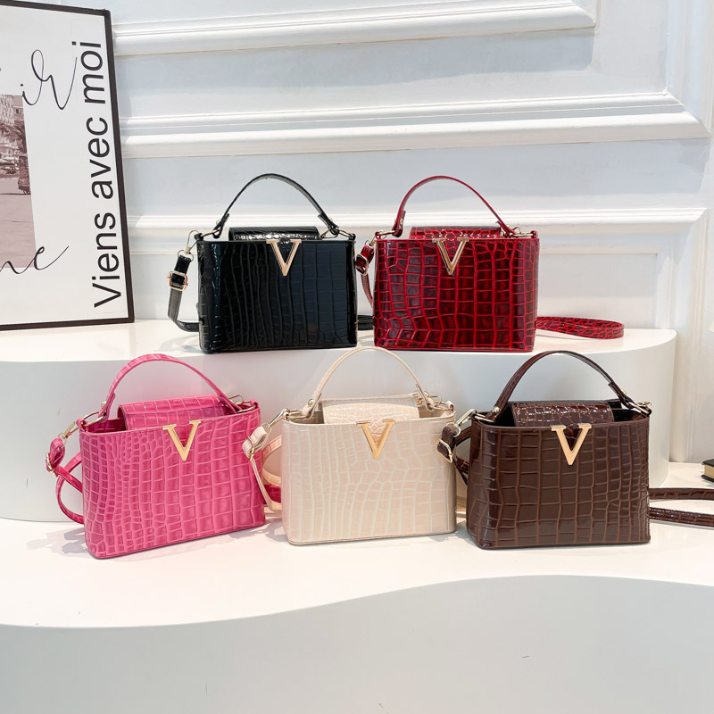 2025 New crocodile-patterned fashionable women's handbag, versatile crossbody bag, small square bag, high-end single-shoulder bucket bag Application Scenario
