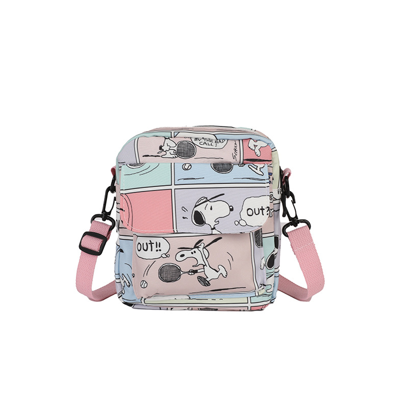 Printed single-shoulder female student bag, multi-pocket storage, large capacity, small square bag, water-resistant, water-like, single-shoulder crossbody bag Item Picture