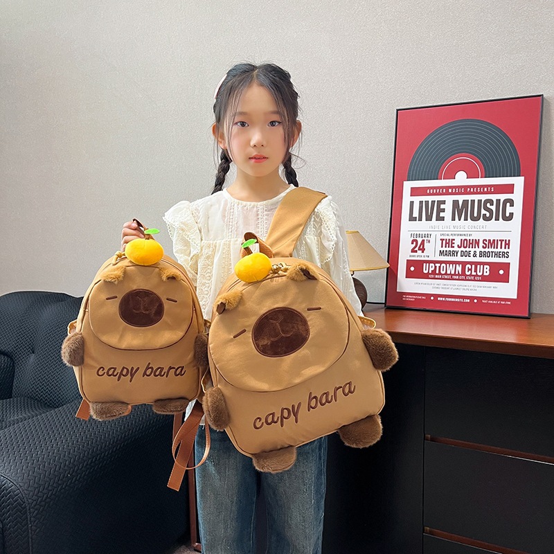 Kapibala Children's Schoolbag for 3-6 years old kindergarten kids Cartoon Capybara Backpacks for boys and girls Travel bags 5 details Picture