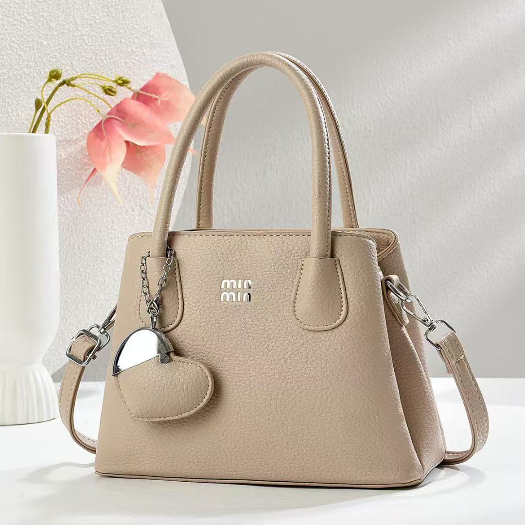 A new 2025 large-capacity handbag with lychee pattern, a single-shoulder crossbody tote bag for women, as a gift for your wife Specification drawing