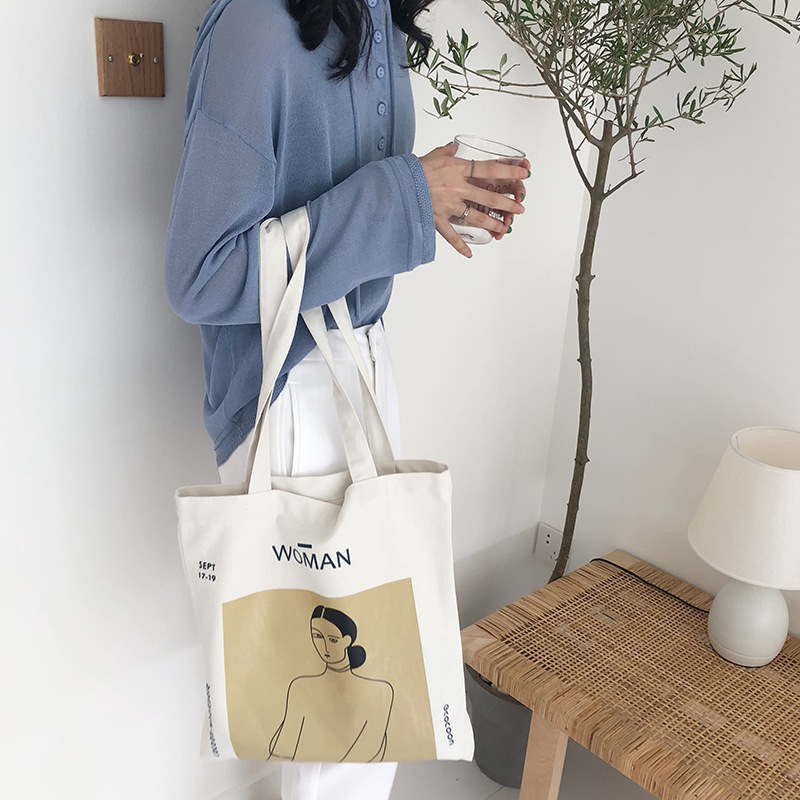 A225 Korean simple canvas bag ulzzang Harajuku Japanese Forest Girl Artistic single-shoulder bag student schoolbag Application Scenario
