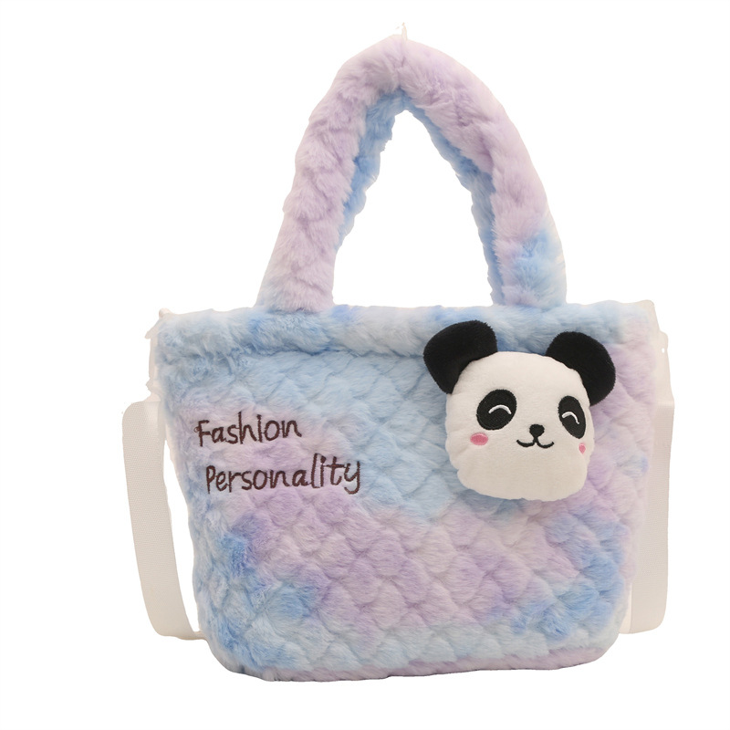 New cute plush toy handbag, Panda hand bag, large capacity, versatile and easy to match, birthday gift Item Picture