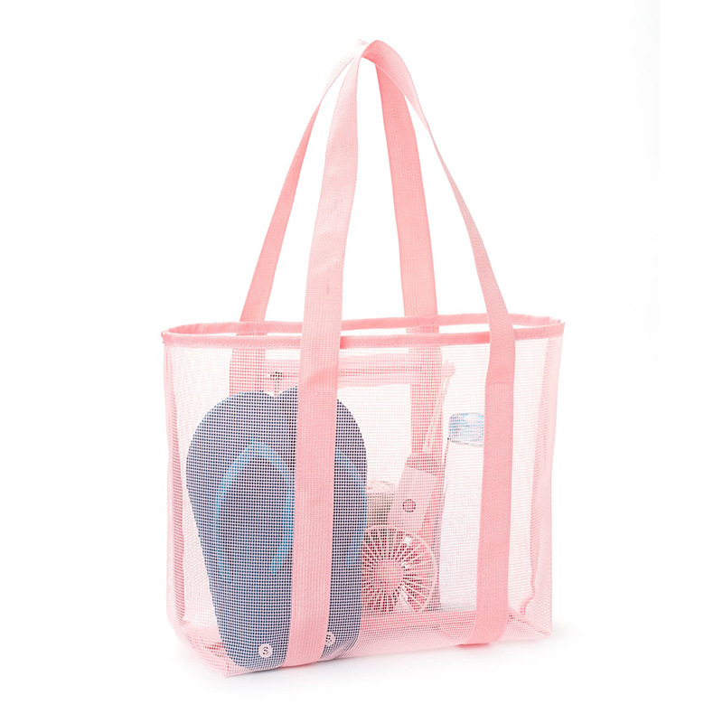 Hollow polyester mesh beach bags, large-capacity travel washing bags, swimming storage bags, minimalist mesh beach bags Item Picture