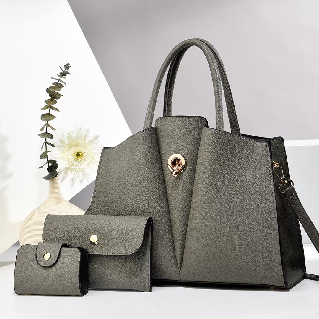Three-piece handbag set for women, new autumn/winter 2024, large-capacity handbag, niche design, single-shoulder crossbody for women details Picture