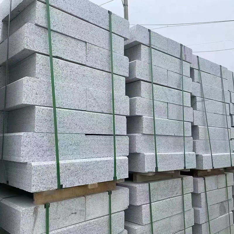 Sesame white granite flamed slabs, sesame grey flamed surface, litchi surface, garden square marble curb stones Specification drawing