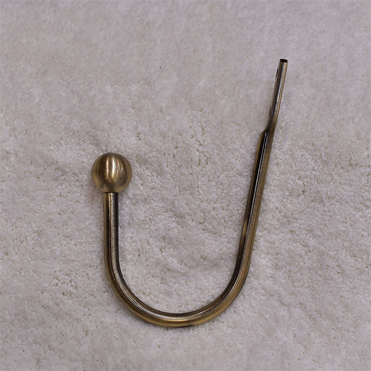 Yonghao Hardware Cross-border Supply Factory direct sales of aluminum alloy curtain straps, small curved hooks, round head curtain hooks, and wall hooks Specification drawing