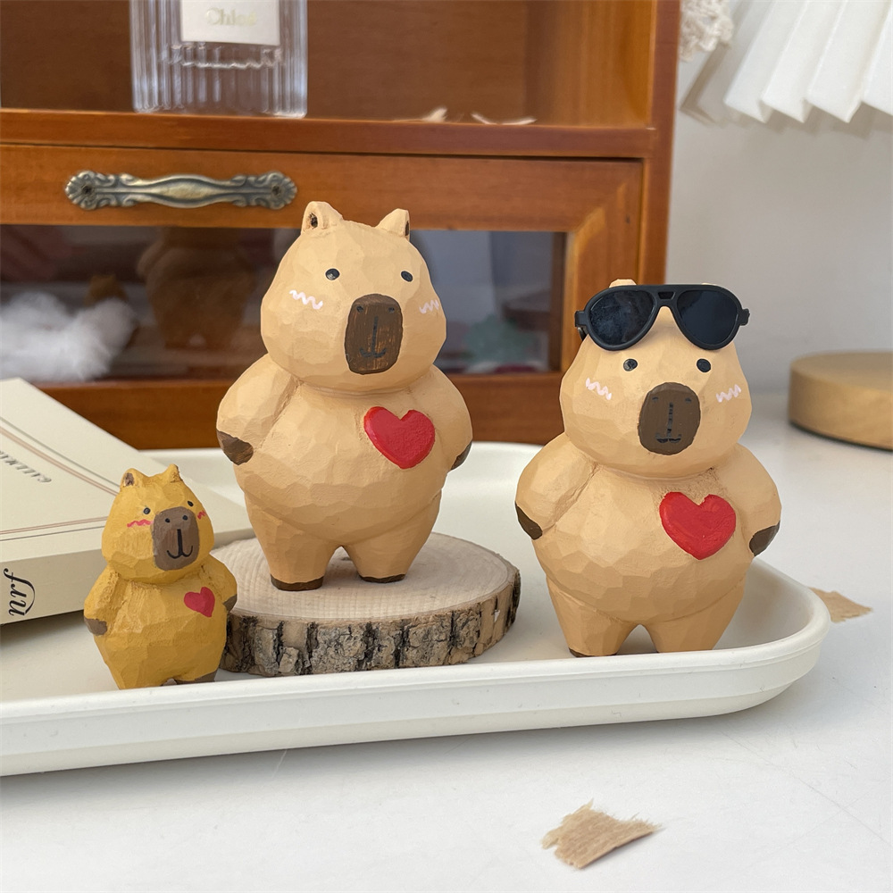 MXX02 Hand-carved small decorative item, Kapipala desktop decoration, couple gift, car toy for friends Specification drawing