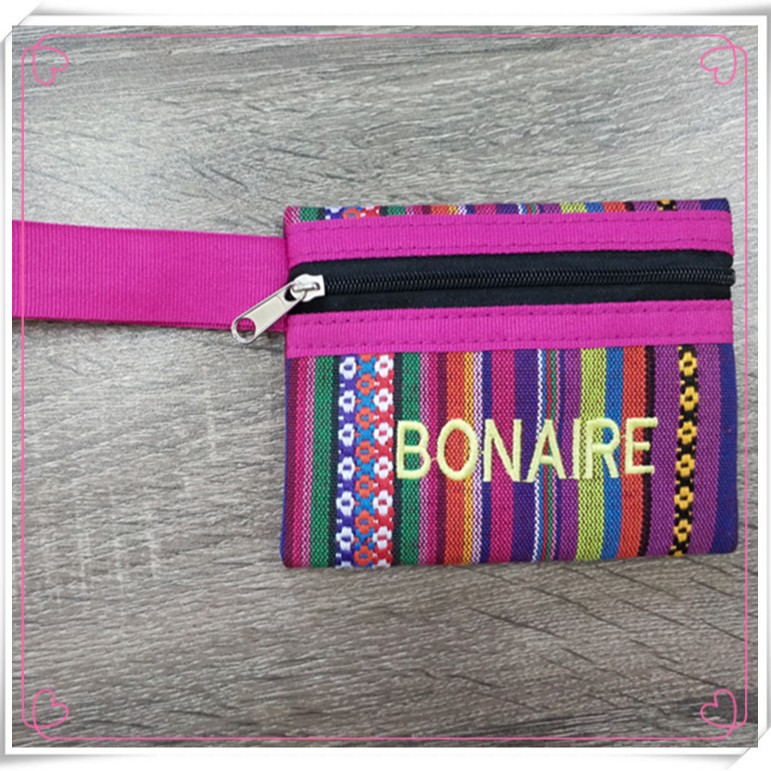 Customized ethnic-style striped floral coin purse, cross-border creative storage small wallet, casual mobile phone bag for ladies to carry full figure