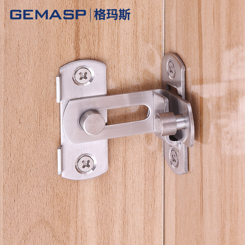Stainless steel door latch, 90-degree sliding door lock, latch, door lock, sliding door lock, latch, door bolt, toilet and bathroom lock details Picture