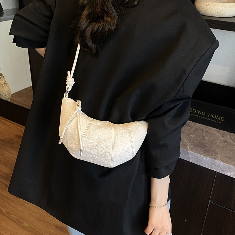 Cross-border fashion lychee-patterned dumpling bag for women 2025 Spring/Summer New Korean style trendy, simple and casual single-shoulder crossbody bag Specification drawing