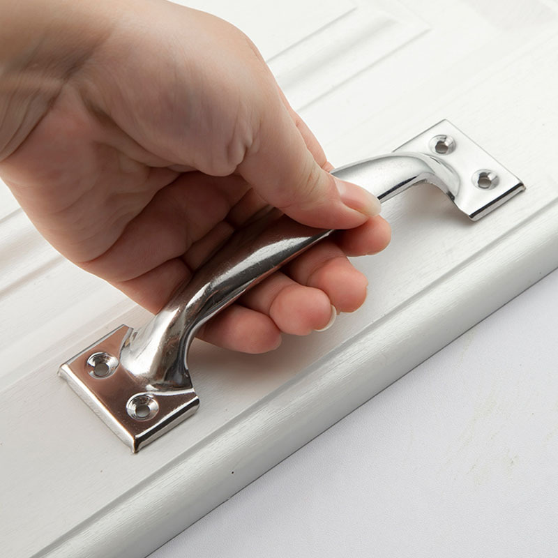 Stainless steel handle, thickened cabinet door, old-fashioned handle, light luxury wardrobe, wooden door, window handle, floral bow-shaped handle details Picture