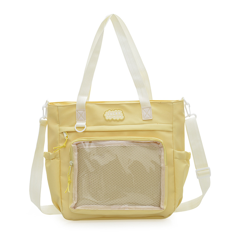 Japanese-style bambus-shaped shoulder bag, 2D single-shoulder bag, large-capacity cute crossbody bag, student transparent handbag Item Picture