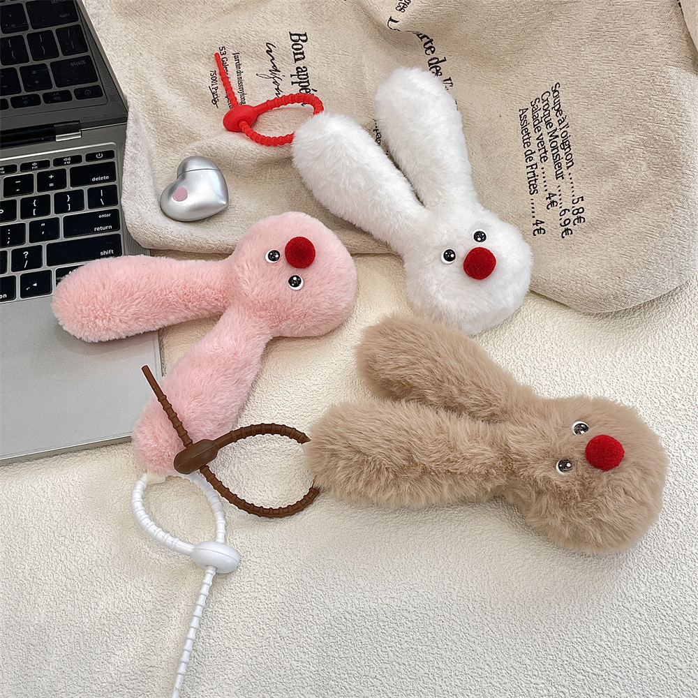 R52163 Cute plush rabbit Pendant, doll, schoolbag pendant, keychain, couple gift bag pendant Specification drawing