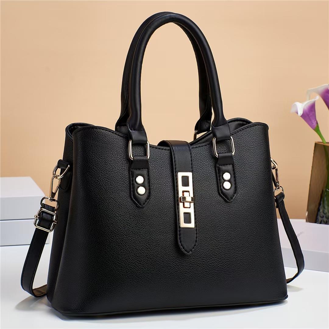 Cross-border women's bag2023 New style lychee pattern hand-held mom bag, simple crossbody single-shoulder bag manufacturer wholesale full figure