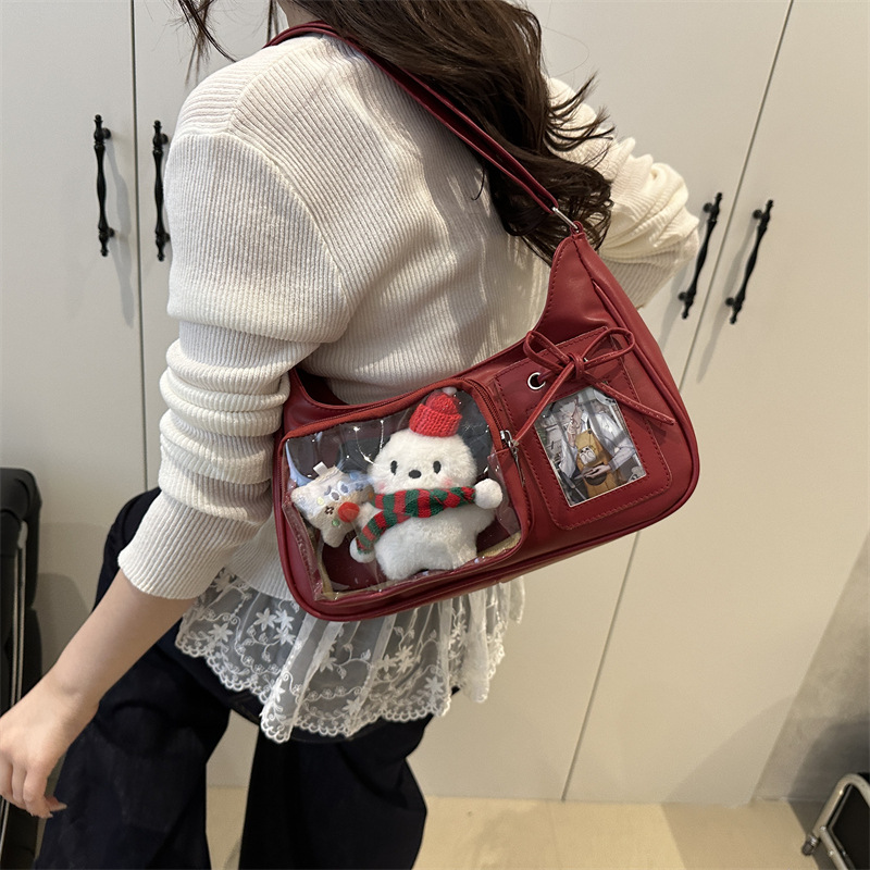 The new transparent bag for women in the summer of 2025, with a niche design and a small appetite, is a single-shoulder crossbody bag details Picture