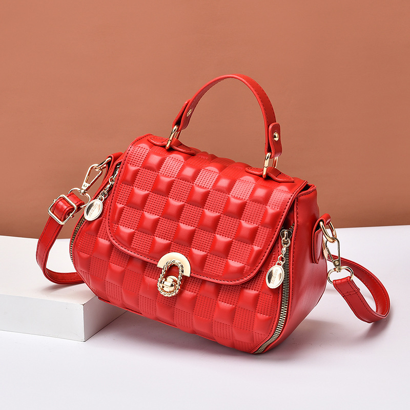 2022 New trendy and versatile women's bags with embossed patterns for foreign trade, simple hand-held small square bag, fashionable single-shoulder bag, crossbody bag Specification drawing