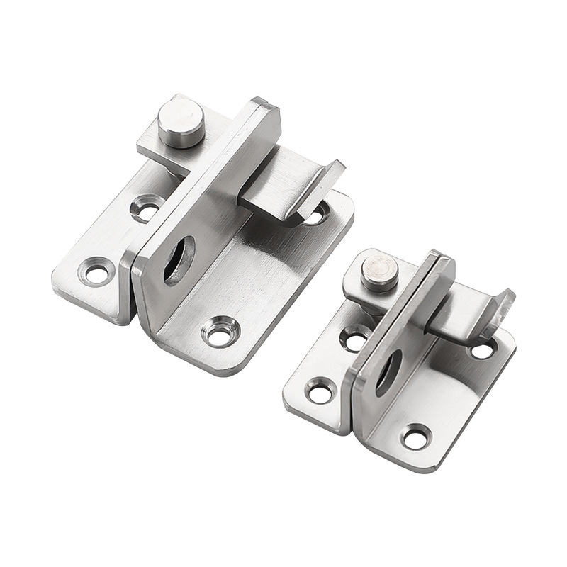 Stainless steel door latch, lock latch, anti-theft sliding door bolt, 90-degree household latch, left and right plane, pet door lock, barn door Item Picture
