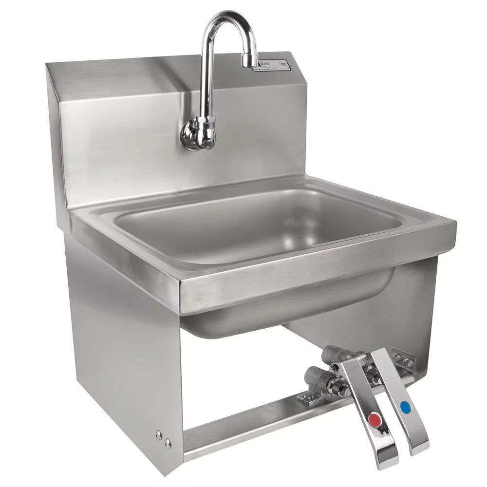 All-copper knee top valve, single and double temperature knee top valve, commercial kitchen, hotel, restaurant and cafeteria faucet foot pedal valve Item Picture