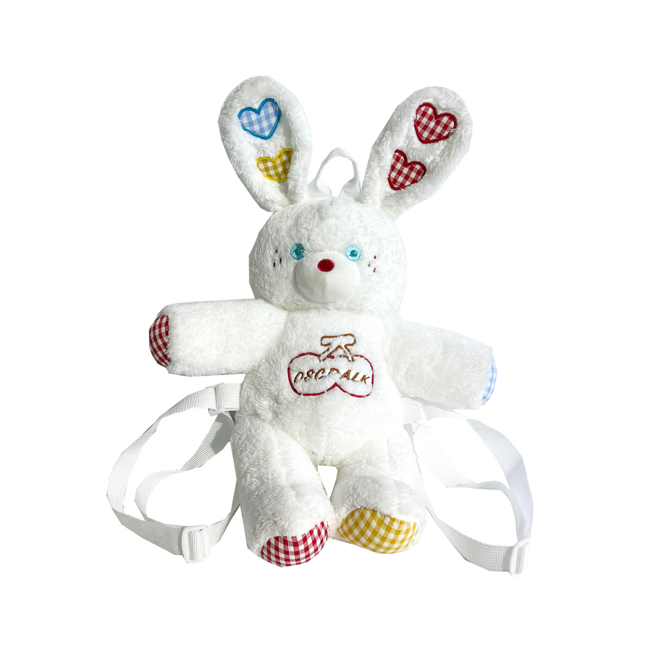 New fashionable college student casual backpack, cute little rabbit single and double shoulder bag, high-quality plush storage bag Item Picture